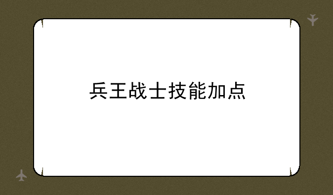 兵王战士技能加点